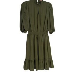 Nanette Lepore Forest Green Dress built in slip elastic waist graduation party